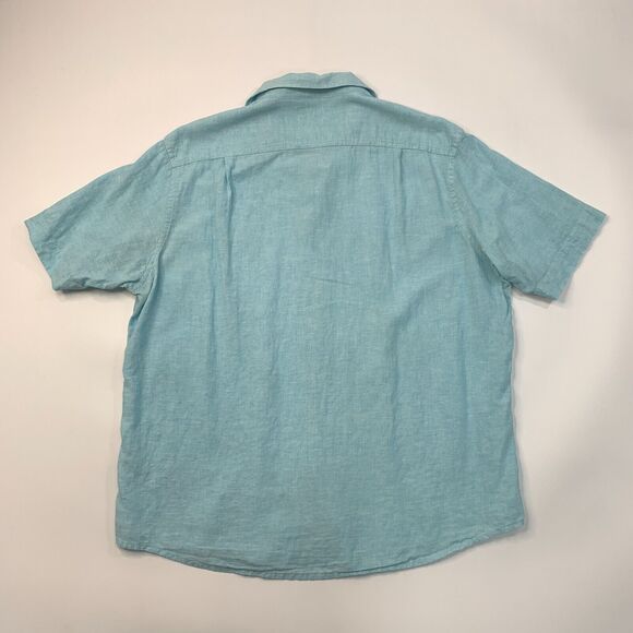 Tasso Elba Island Shirt Mens XL Extra Large Robins Egg Linen Blend Button Up - Picture 6 of 8